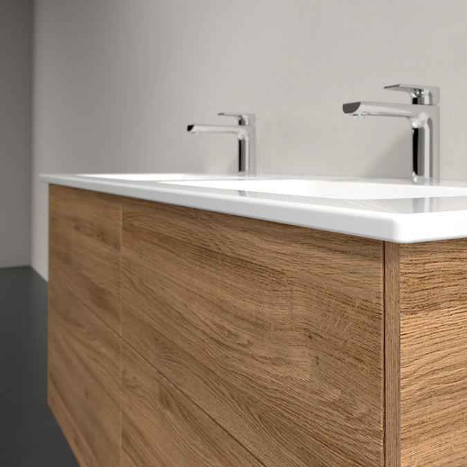 Villeroy and Boch Finero Oak Kansas 1300mm Wall Hung 4-Drawer Double Vanity Unit