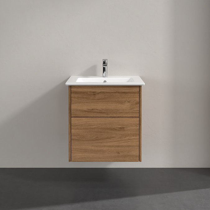 Villeroy and Boch Finero Oak Kansas 600mm Wall Hung 2-Drawer Vanity Unit