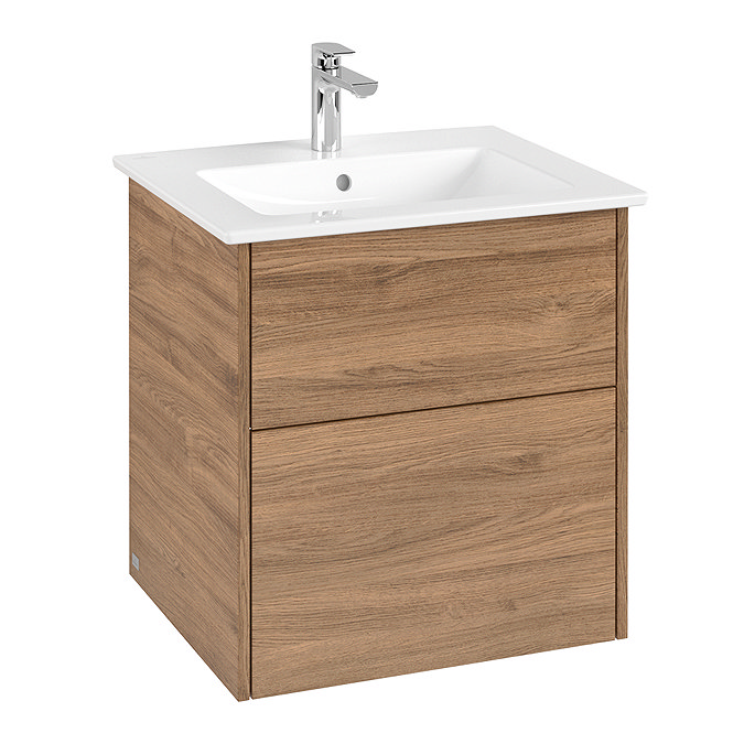 Villeroy and Boch Finero Oak Kansas 600mm Wall Hung 2-Drawer Vanity Unit