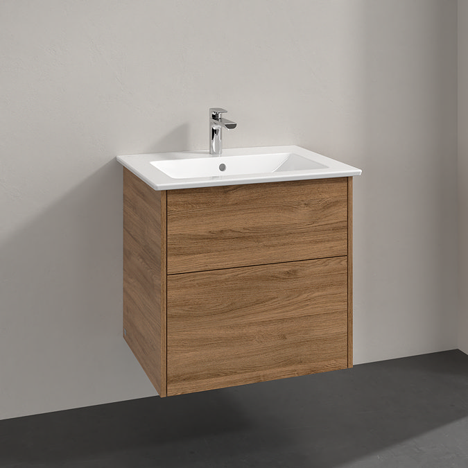 Villeroy and Boch Finero Oak Kansas 650mm Wall Hung 2-Drawer Vanity Unit