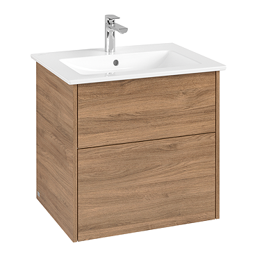 Villeroy and Boch Finero Oak Kansas 650mm Wall Hung 2-Drawer Vanity Unit