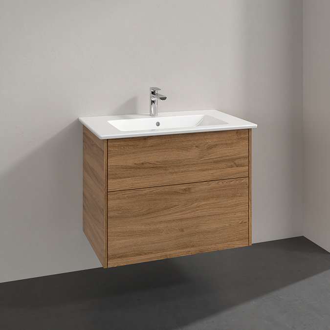 Villeroy and Boch Finero Oak Kansas 800mm Wall Hung 2-Drawer Vanity Unit