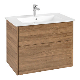 Villeroy and Boch Finero Oak Kansas 800mm Wall Hung 2-Drawer Vanity Unit