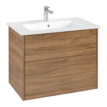 Villeroy and Boch Finero Oak Kansas 800mm Wall Hung 2-Drawer Vanity Unit