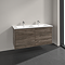 Villeroy and Boch Finero Stone Oak 1300mm Wall Hung 4-Drawer Double Vanity Unit