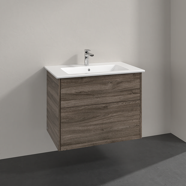 Villeroy and Boch Finero Stone Oak 800mm Wall Hung 2-Drawer Vanity Unit