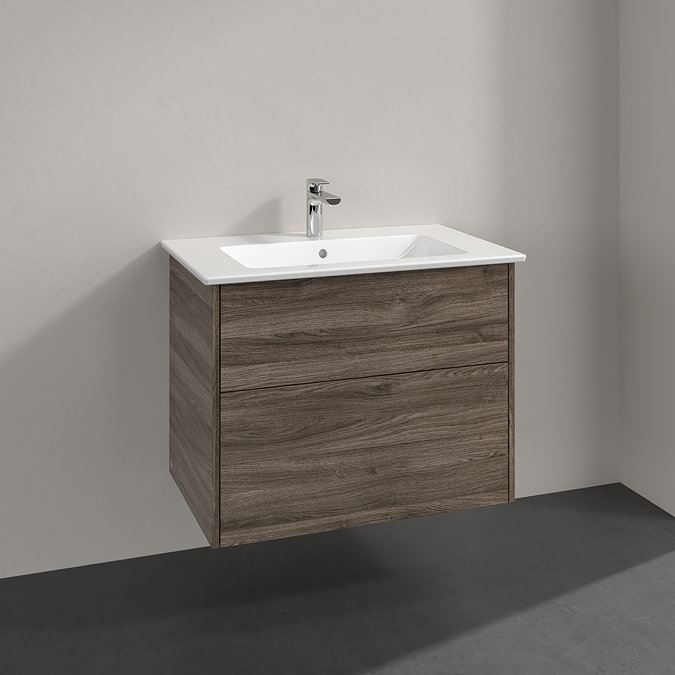 Villeroy and Boch Finero Stone Oak 800mm Wall Hung 2-Drawer Vanity Unit