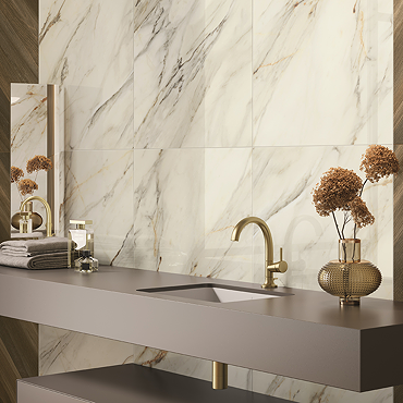 Villeroy and Boch Marble Arch Arctic Gold Marble Effect Wall & Floor Tiles - 600 x 600mm