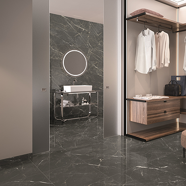 Villeroy and Boch Marmochic Dark Illusion Marble Effect Wall & Floor Tiles - 600 x 600mm