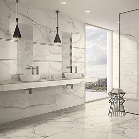 Villeroy and Boch Marmochic Essential White Marble Effect Wall Tiles - 300 x 600mm