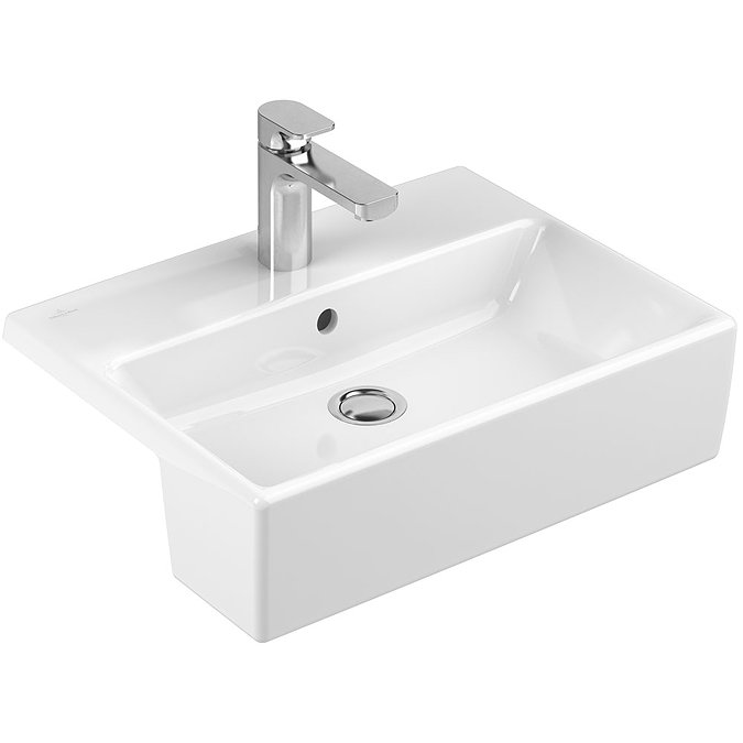 Villeroy and Boch Memento 550 x 420mm 1TH Semi-Recessed Basin - 41335501  Profile Large Image