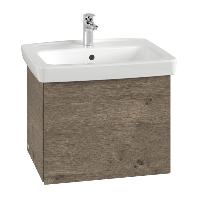 Villeroy and Boch Newo Nebraska Oak 600mm Wall Hung 1-Drawer Vanity Unit