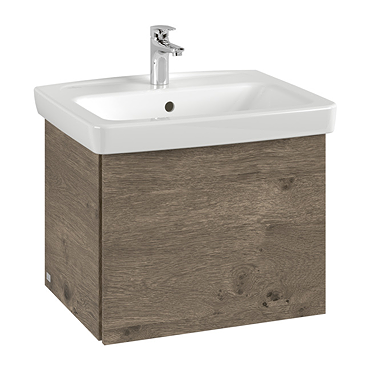 Villeroy and Boch Newo Nebraska Oak 600mm Wall Hung 1-Drawer Vanity Unit