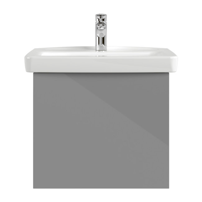 Villeroy and Boch Newo Satin Grey 550mm Wall Hung 1-Drawer Vanity Unit