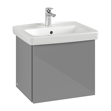 Villeroy and Boch Newo Satin Grey 550mm Wall Hung 1-Drawer Vanity Unit