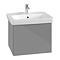 Villeroy and Boch Newo Satin Grey 600mm Wall Hung 1-Drawer Vanity Unit