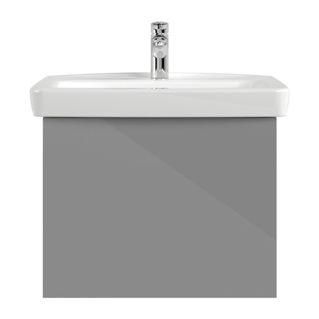 Villeroy and Boch Newo Satin Grey 600mm Wall Hung 1-Drawer Vanity Unit