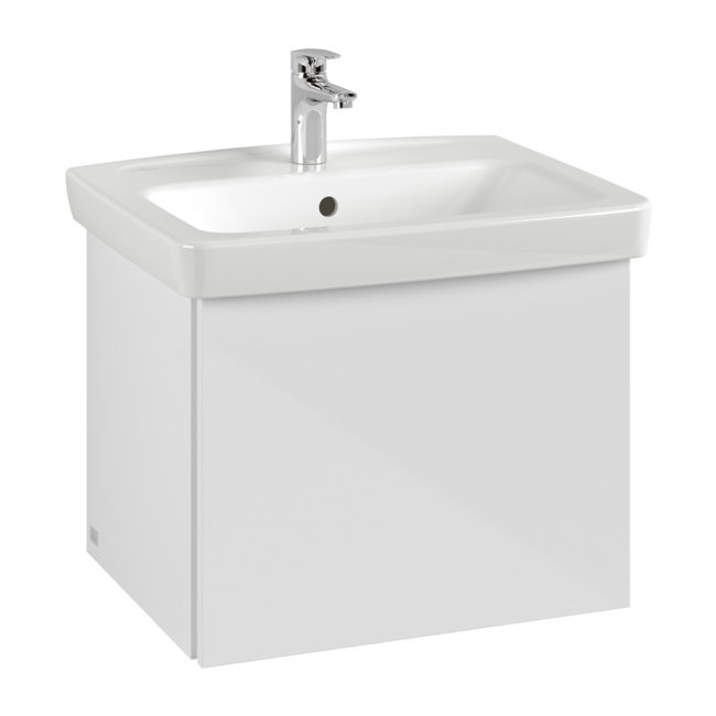 Villeroy and Boch Newo Satin White 600mm Wall Hung 1-Drawer Vanity Unit