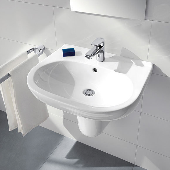 Villeroy and Boch O.novo 1TH Basin + Semi Pedestal