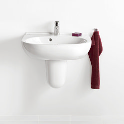 Villeroy and Boch O.novo 450 x 350mm 1TH Basin + Semi Pedestal Large Image