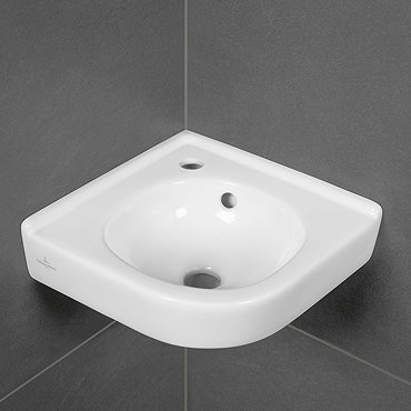 Villeroy and Boch O.novo 400 x 320mm 1TH Corner Handwash Basin - 73103201  Profile Large Image