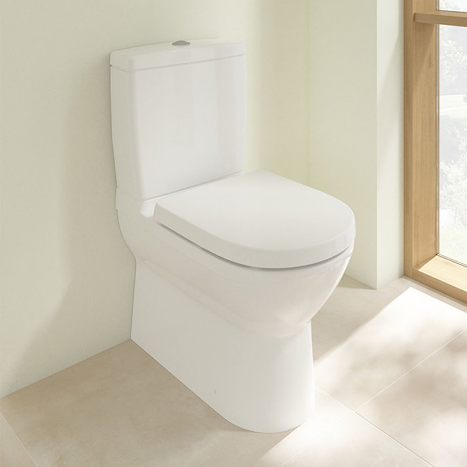 Villeroy and Boch O.novo BTW Close Coupled Toilet (Bottom Entry Water Inlet) + Soft Close Seat  Feat
