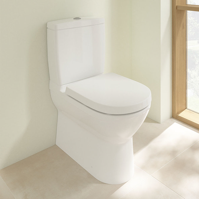 Villeroy and Boch O.novo BTW Close Coupled Toilet (Bottom Entry Water Inlet) + Soft Close Seat Feat