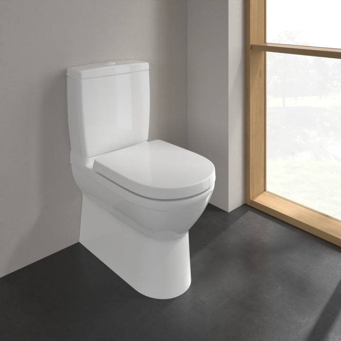 Villeroy and Boch O.novo BTW Close Coupled Toilet (Side/Rear Entry Water Inlet) + Soft Close Seat