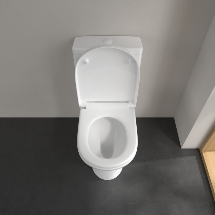 Villeroy and Boch O.novo BTW Close Coupled Toilet (Side/Rear Entry Water Inlet) + Soft Close Seat