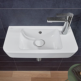 Villeroy and Boch O.novo Compact 500 x 250mm 1TH Handwash Basin - Right Hand - 4342R501 Large Image