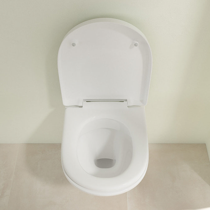 Villeroy and Boch O.novo Compact DirectFlush Rimless Wall Hung Toilet + Soft Close Seat - 5688HR01  