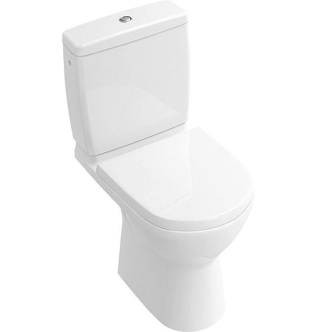 Villeroy and Boch O.novo Compact Rimless Close Coupled Toilet (Bottom Entry Water Inlet) + Soft Clos