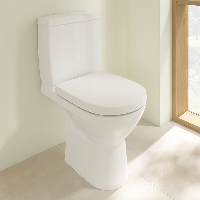 Villeroy and Boch O.novo Compact Rimless Close Coupled Toilet (Side/Rear Entry Water Inlet) + Soft C