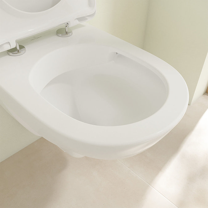 Villeroy and Boch O.novo Compact Rimless Wall Hung Toilet + Soft Close Seat  Profile Large Image