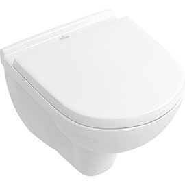 Villeroy and Boch O.novo Compact Rimless Wall Hung Toilet + Soft Close Seat Medium Image