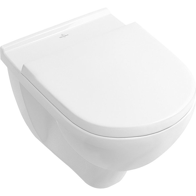 Villeroy and Boch O.novo DirectFlush Rimless Wall Hung Toilet + Soft Close Seat - 5660HR01  In Bathr