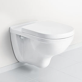 Villeroy and Boch O.novo DirectFlush Rimless Wall Hung Toilet + Soft Close Seat - 5660HR01 Medium Im
