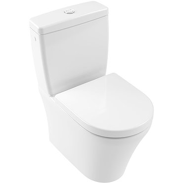 Villeroy and Boch O.novo Rimless BTW Close Coupled Toilet (Bottom Entry Water Inlet) + Soft Close Se