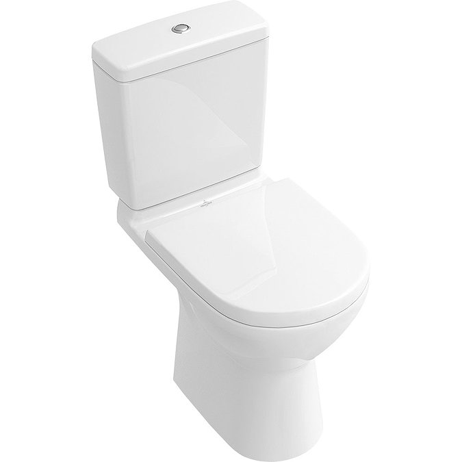 Villeroy and Boch O.novo Rimless Close Coupled Toilet (Side/Rear Entry Water Inlet) + Soft Close Sea