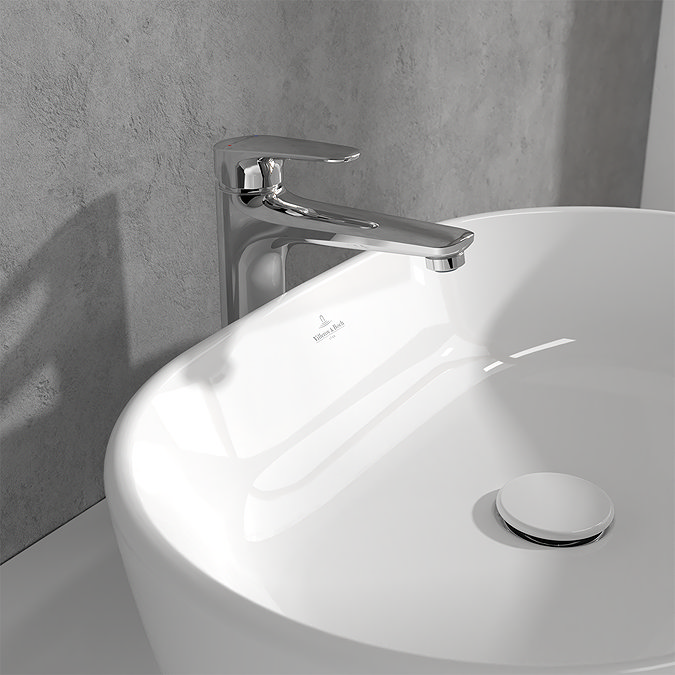 Villeroy and Boch O.novo Start Tall Basin Mixer with Push-open Waste - Chrome