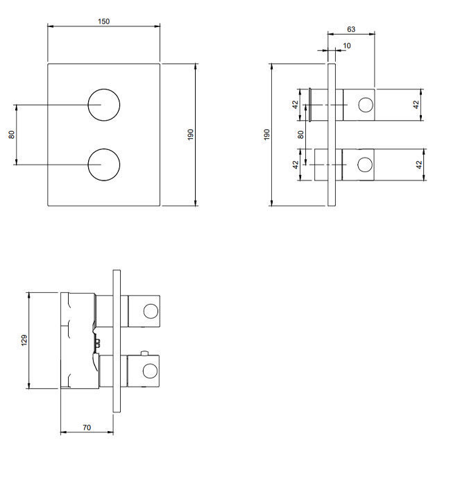 Villeroy and Boch Round Verve Complete Shower Set with Slider Rail Kit - Matt Black