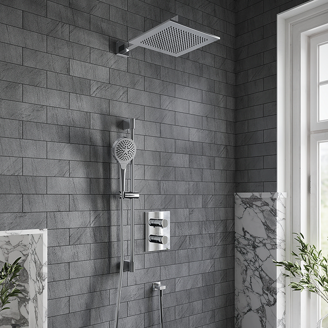 Villeroy and Boch Square Verve Complete Shower Set with Slider Rail Kit