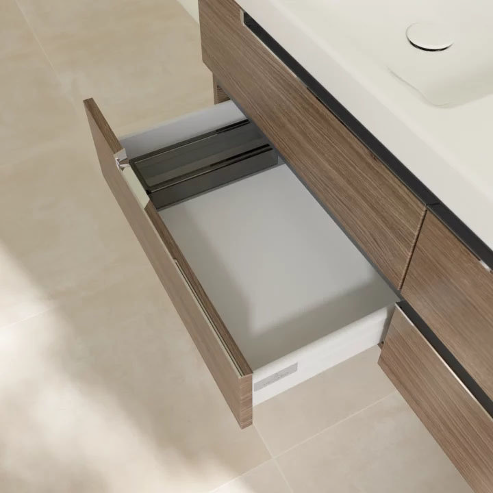 Villeroy and Boch Subway 2.0 Arizona Oak 1300mm Wall Hung Double Basin Vanity Unit  additional Large