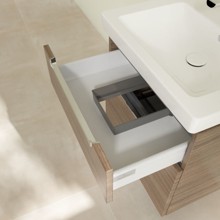 Villeroy and Boch Subway 2.0 Arizona Oak 600mm Wall Hung 2-Drawer Vanity Unit Standard Large Image