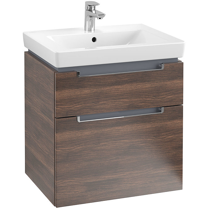 Villeroy and Boch Subway 2.0 Arizona Oak 600mm Wall Hung 2-Drawer Vanity Unit Large Image