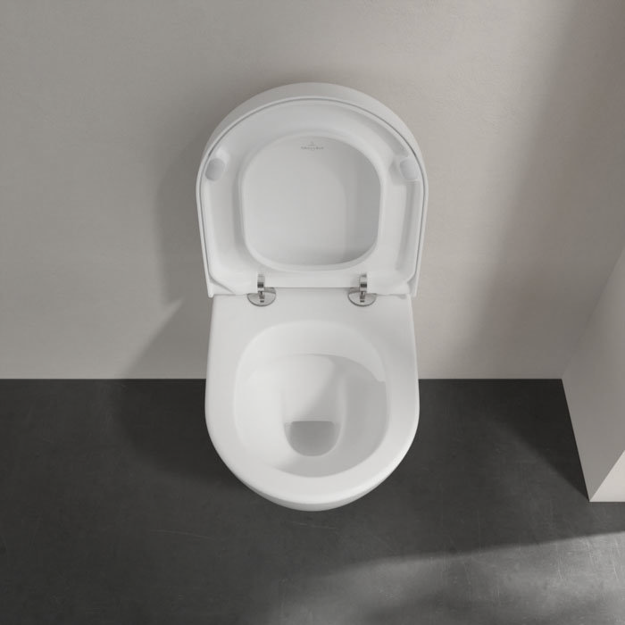 Villeroy and Boch Subway 2.0 DirectFlush Compact Rimless Wall Hung Toilet + Soft Close Seat  In Bath