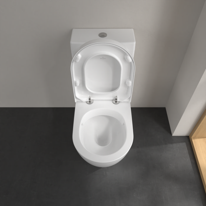 Villeroy and Boch Subway 2.0 DirectFlush Rimless BTW Close Coupled Toilet (Side/Rear Entry Water Inlet) + Soft Close Seat