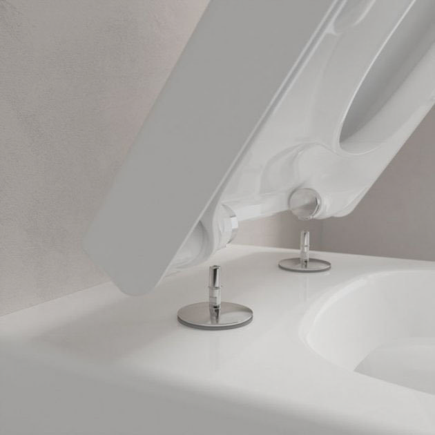 Villeroy and Boch Subway 2.0 DirectFlush Rimless Wall Hung Toilet + Soft Close Seat - 5814HR01  Feat