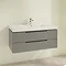 Villeroy and Boch Subway 2.0 Glossy Grey 1000mm Wall Hung 2-Drawer Vanity Unit  Profile Large Image