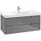 Villeroy and Boch Subway 2.0 Glossy Grey 1000mm Wall Hung 2-Drawer Vanity Unit Large Image